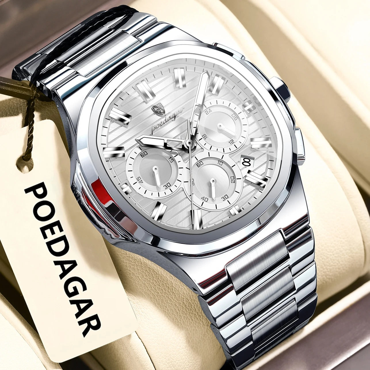 POEDAGAR Business Man Wristwatch