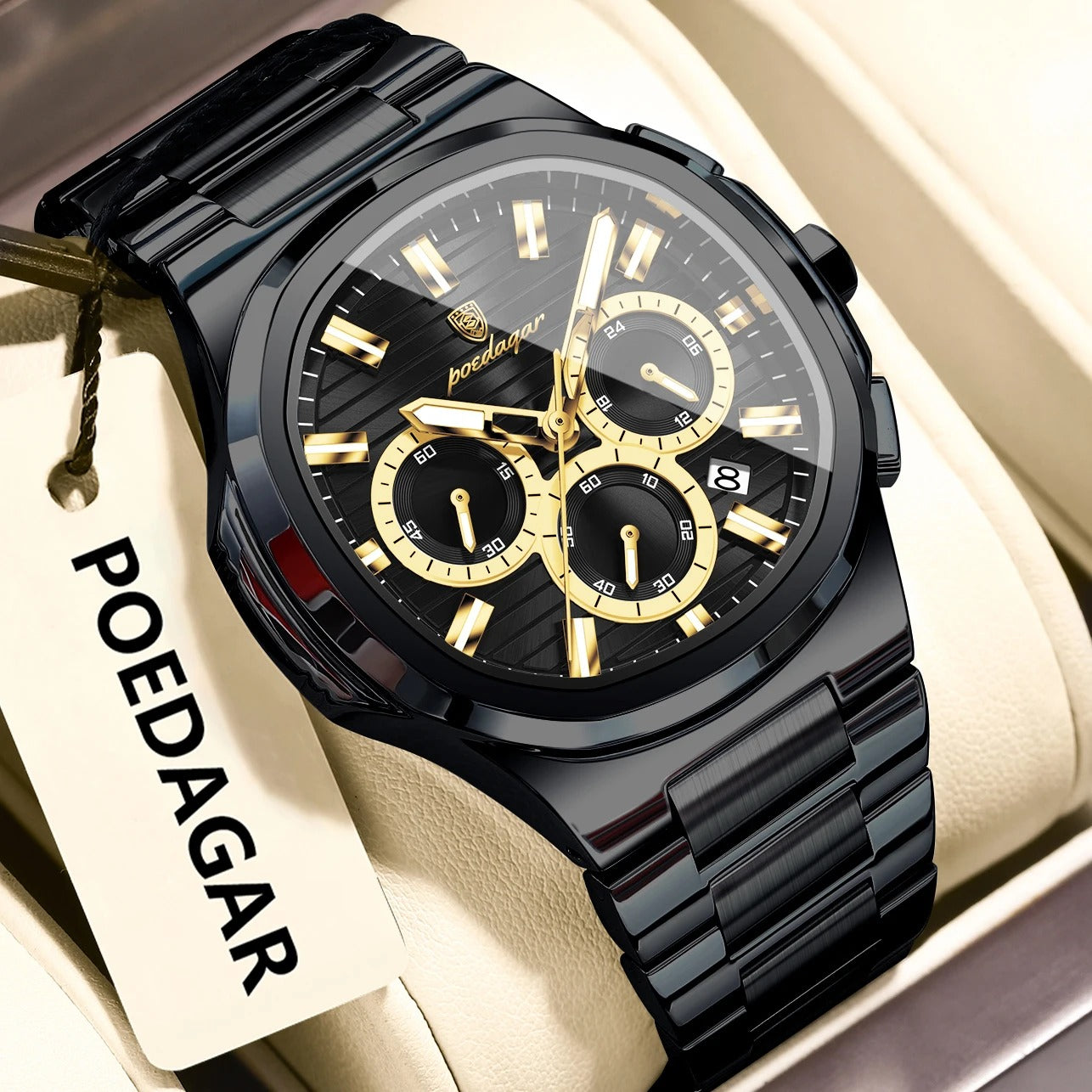POEDAGAR Business Man Wristwatch
