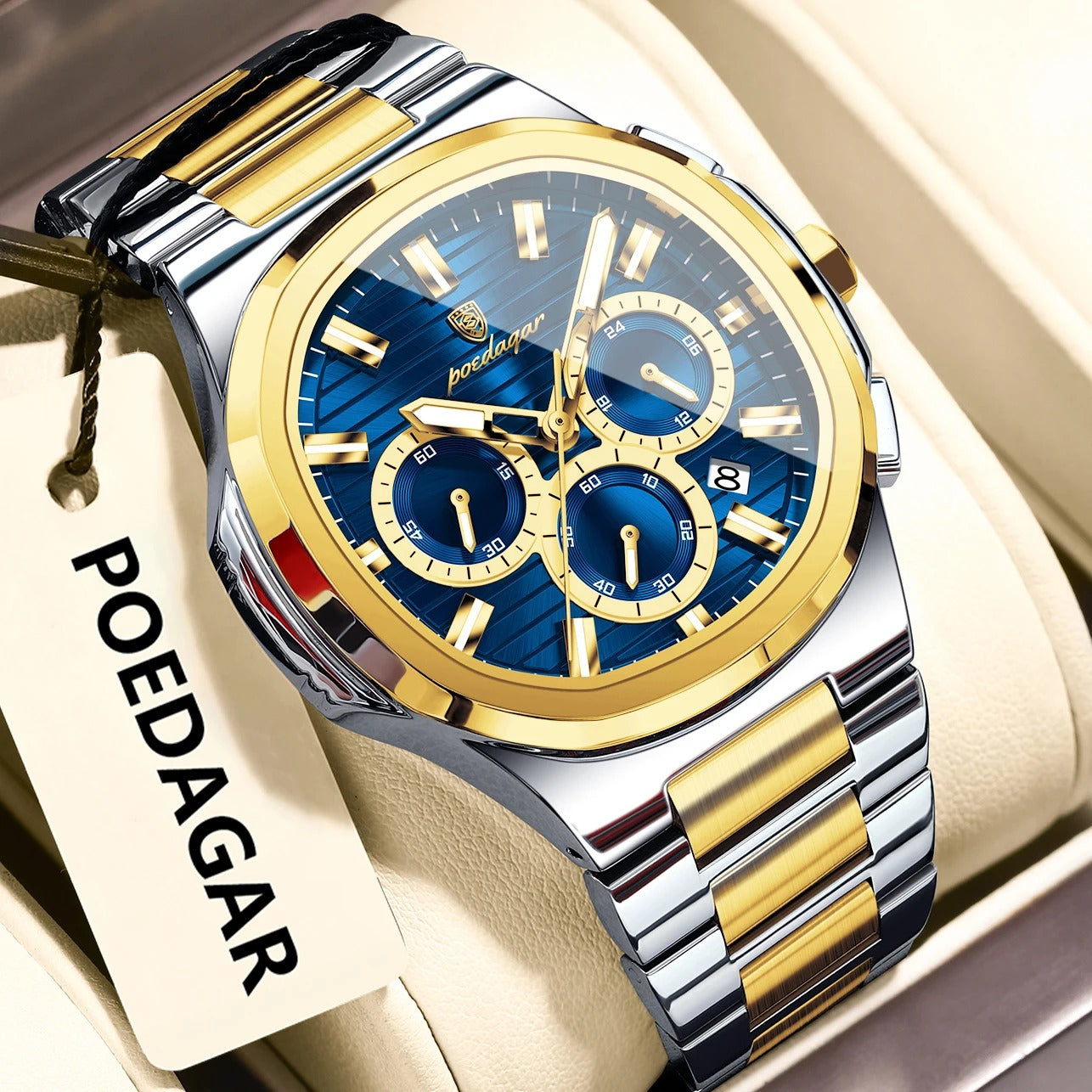POEDAGAR Business Man Wristwatch