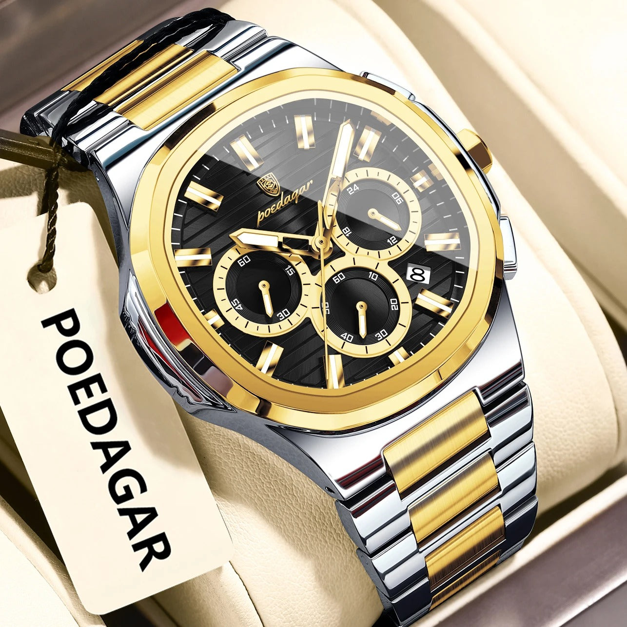 POEDAGAR Business Man Wristwatch