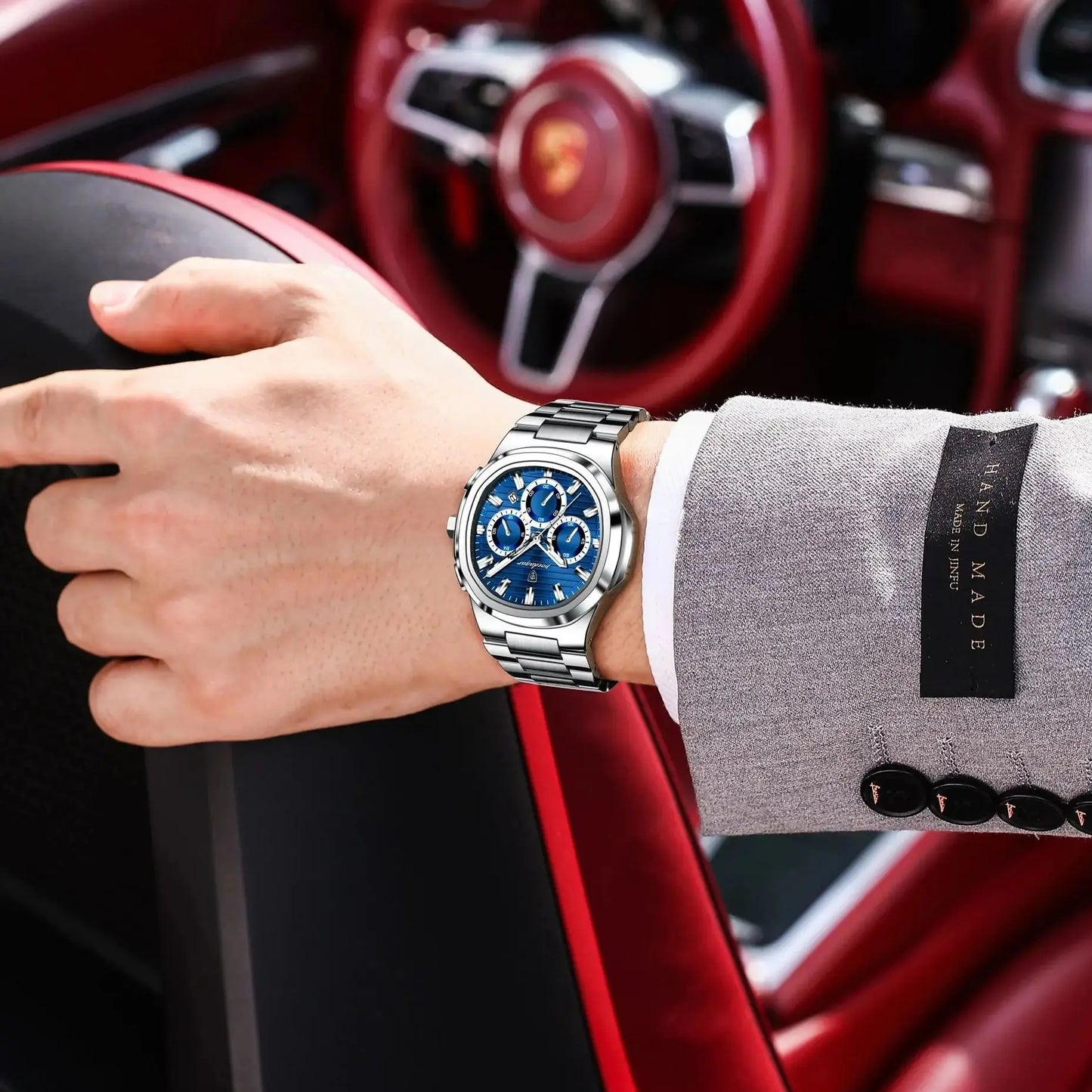 POEDAGAR Business Man Wristwatch