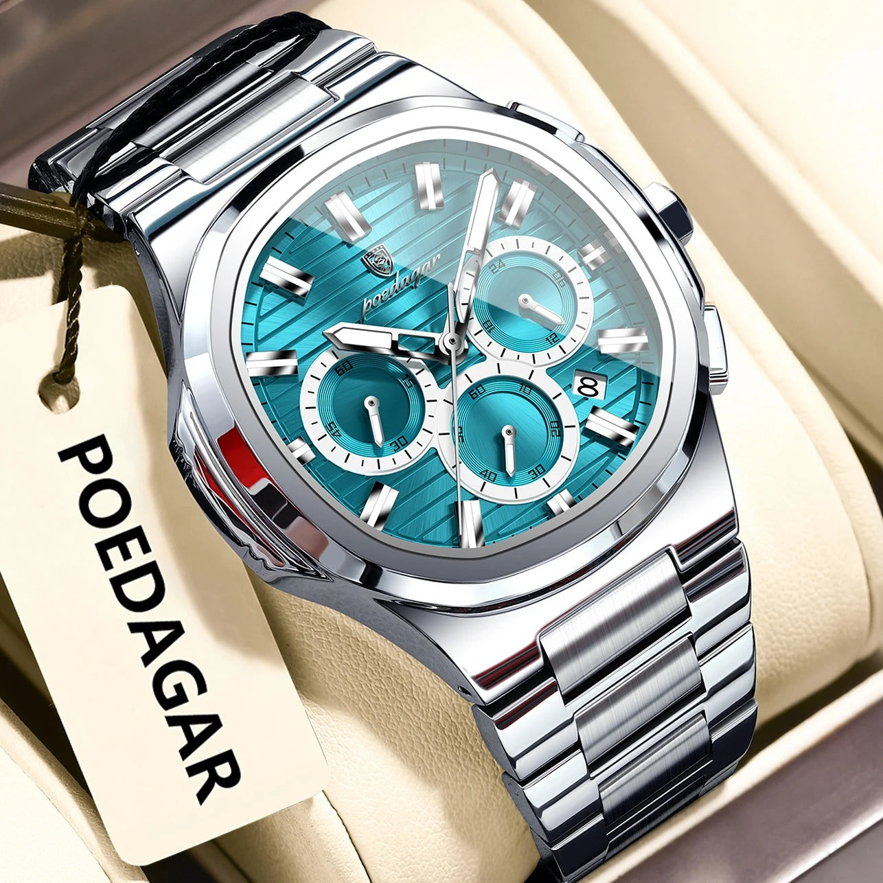 POEDAGAR Business Man Wristwatch