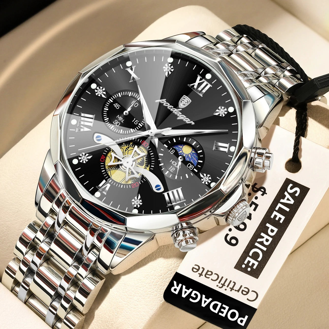 POEDAGAR Luxury Men Watch