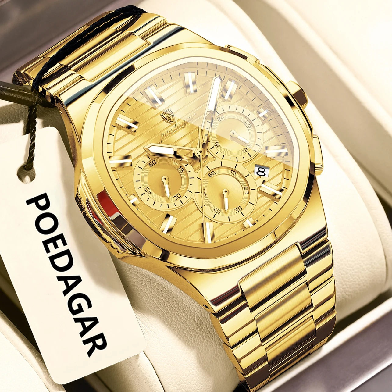 POEDAGAR Business Man Wristwatch