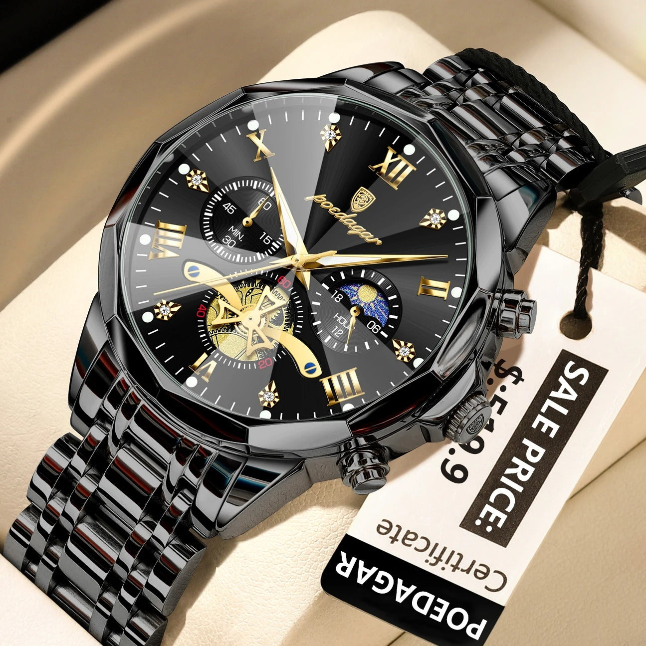 POEDAGAR Luxury Men Watch