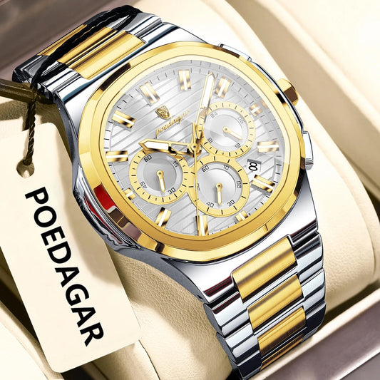 POEDAGAR Business Man Wristwatch