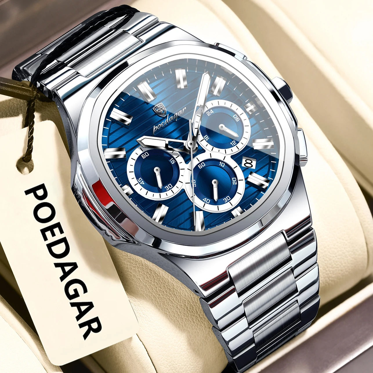 POEDAGAR Business Man Wristwatch