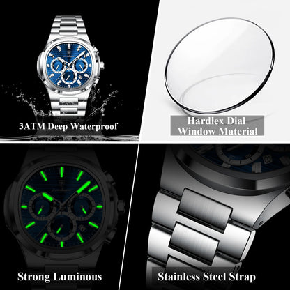 POEDAGAR Business Man Wristwatch