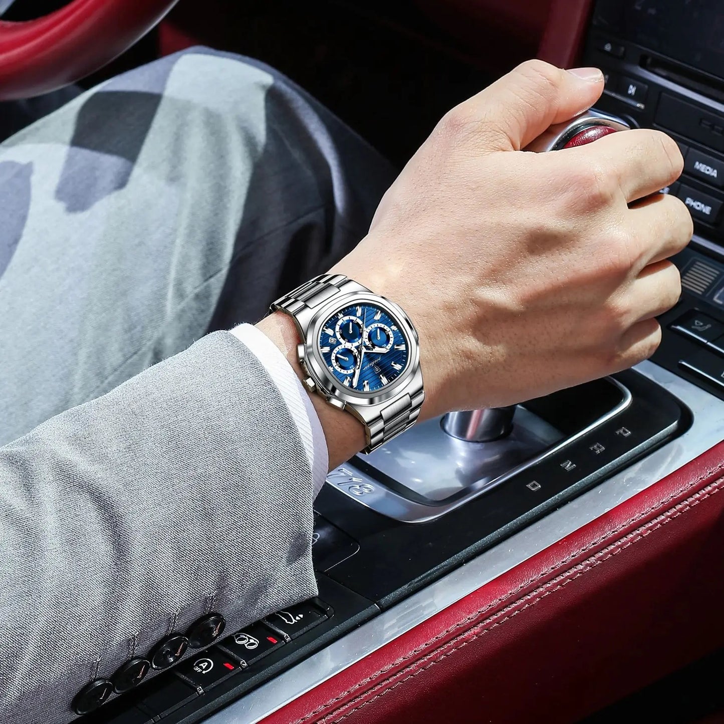 POEDAGAR Business Man Wristwatch